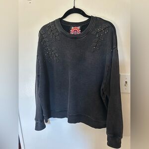 Johnny Was French Terry Beaded Sweatshirt